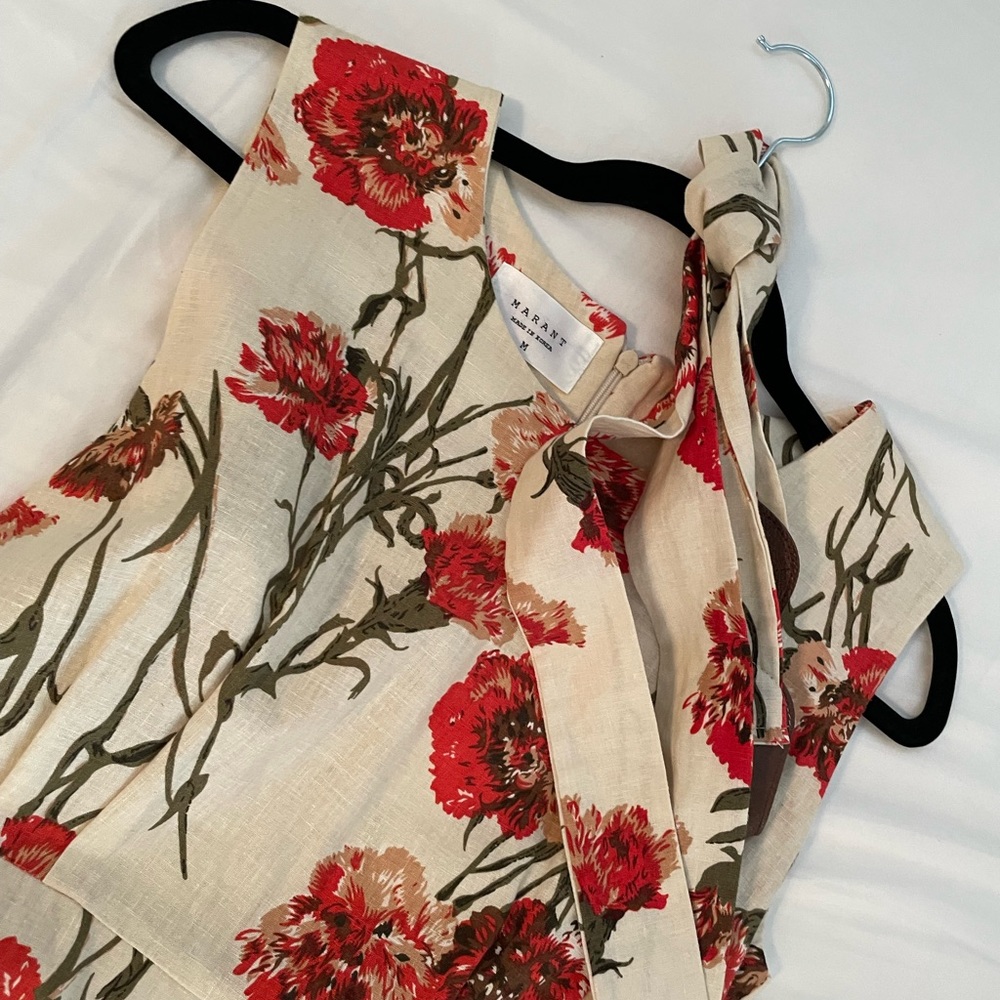 Retro 50s formal dress with red flowers
